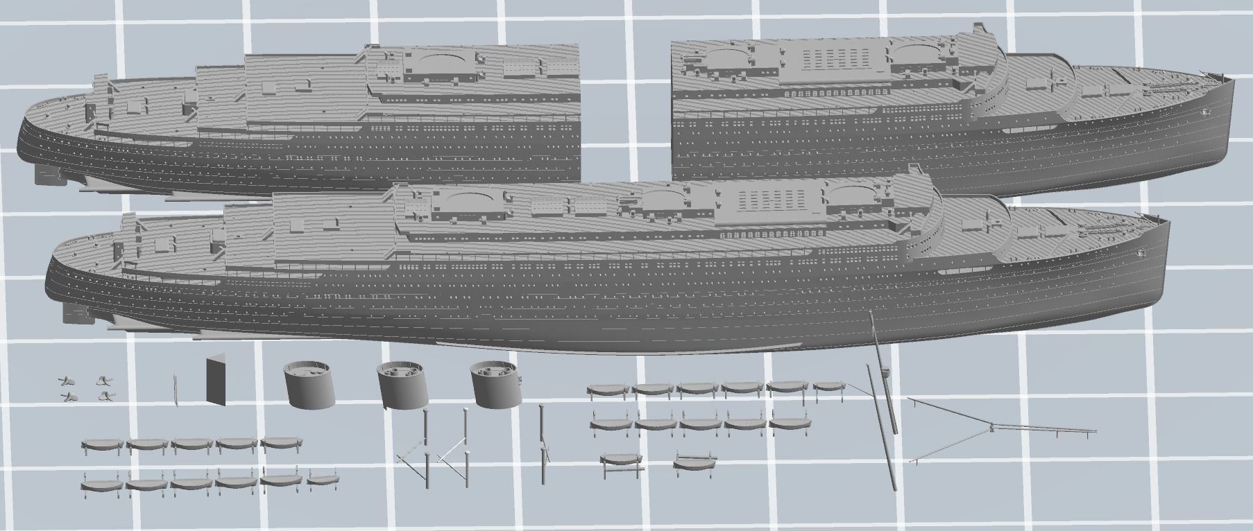 Print ready OCEANIC White Star Line mega ocean liner 1-600 kit 3D print model_12
