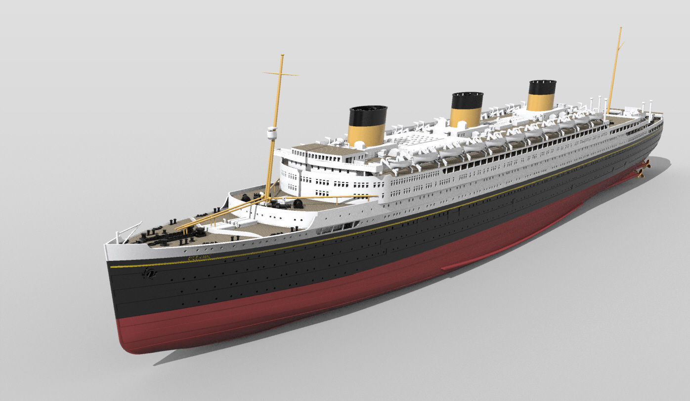 Print ready OCEANIC White Star Line mega ocean liner 1-600 kit 3D print model_11