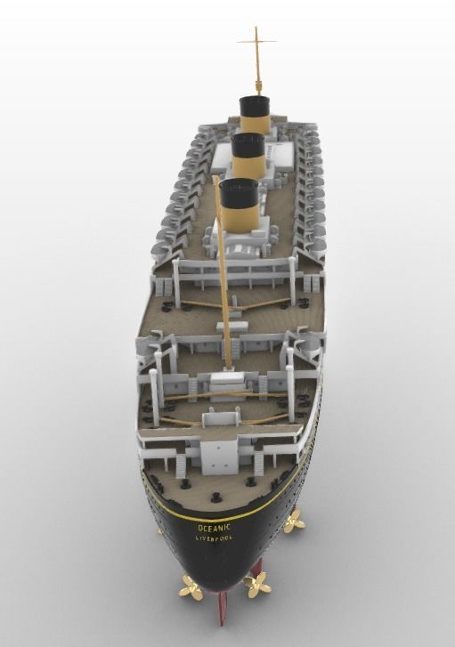 Print ready OCEANIC White Star Line mega ocean liner 1-600 kit 3D print model_8