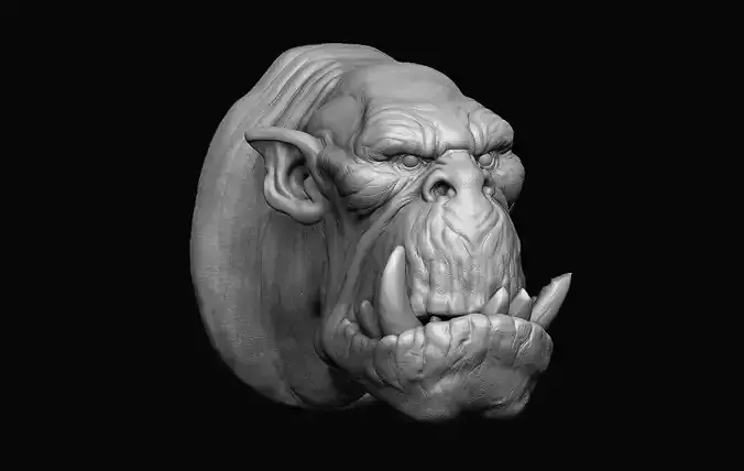 Grumpy Orc Head 3D print model