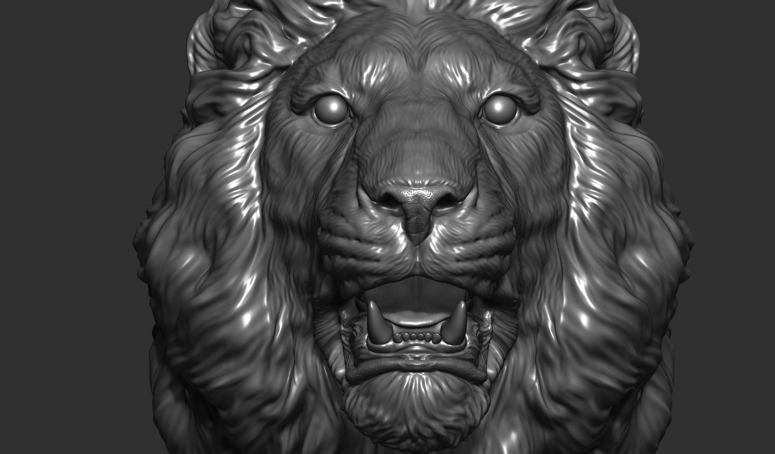 Lion bust 3D print model_15