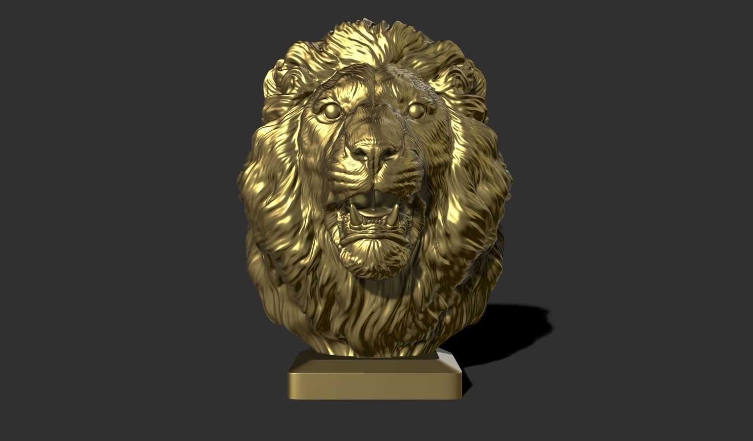 Lion bust 3D print model_9