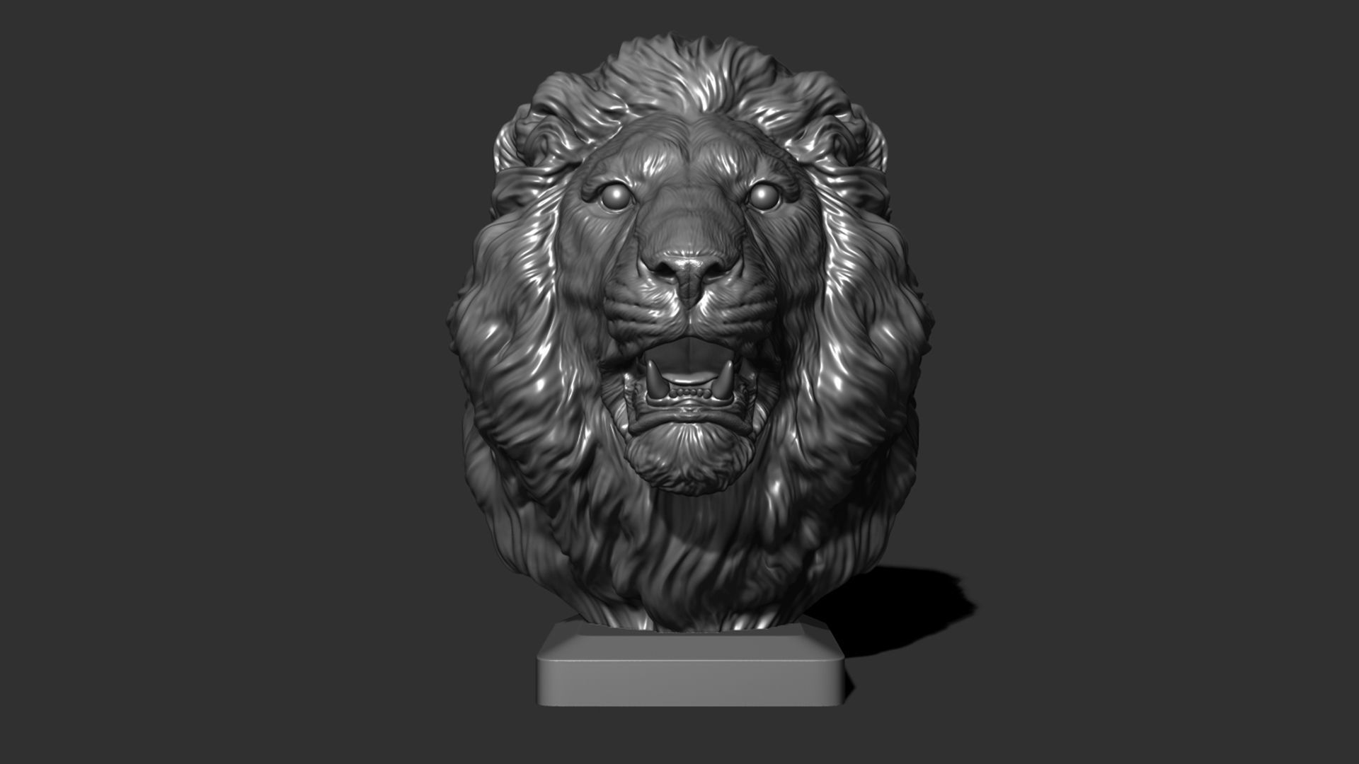 Lion bust 3D print model_11