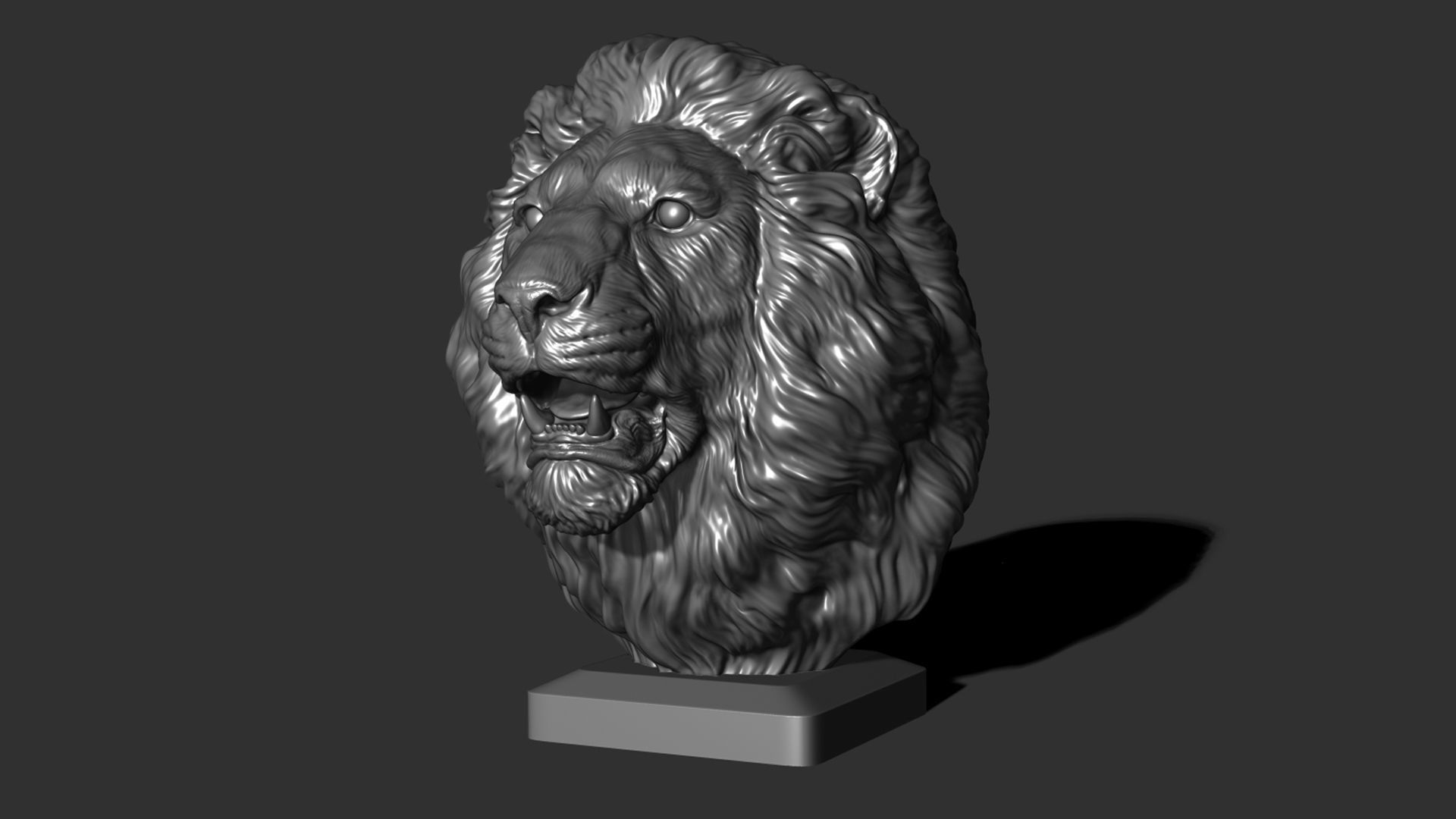 Lion bust 3D print model_12