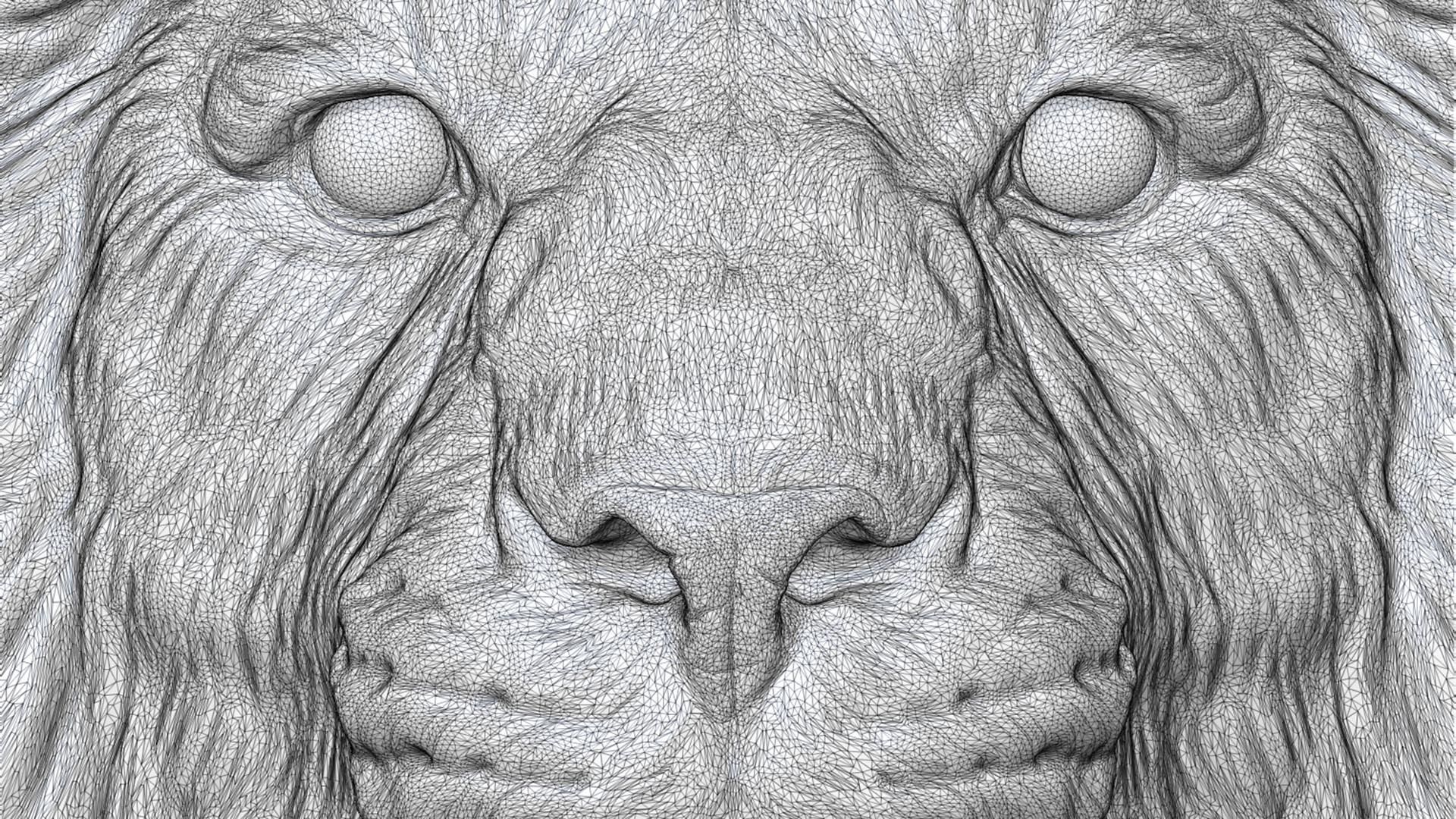 Lion bust 3D print model_17