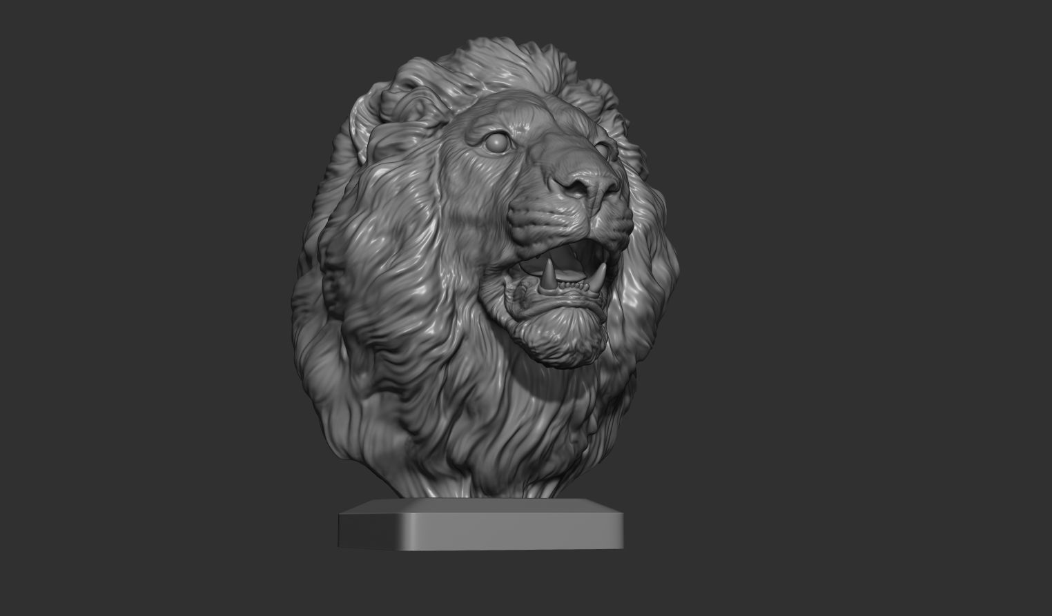 Lion bust 3D print model_5