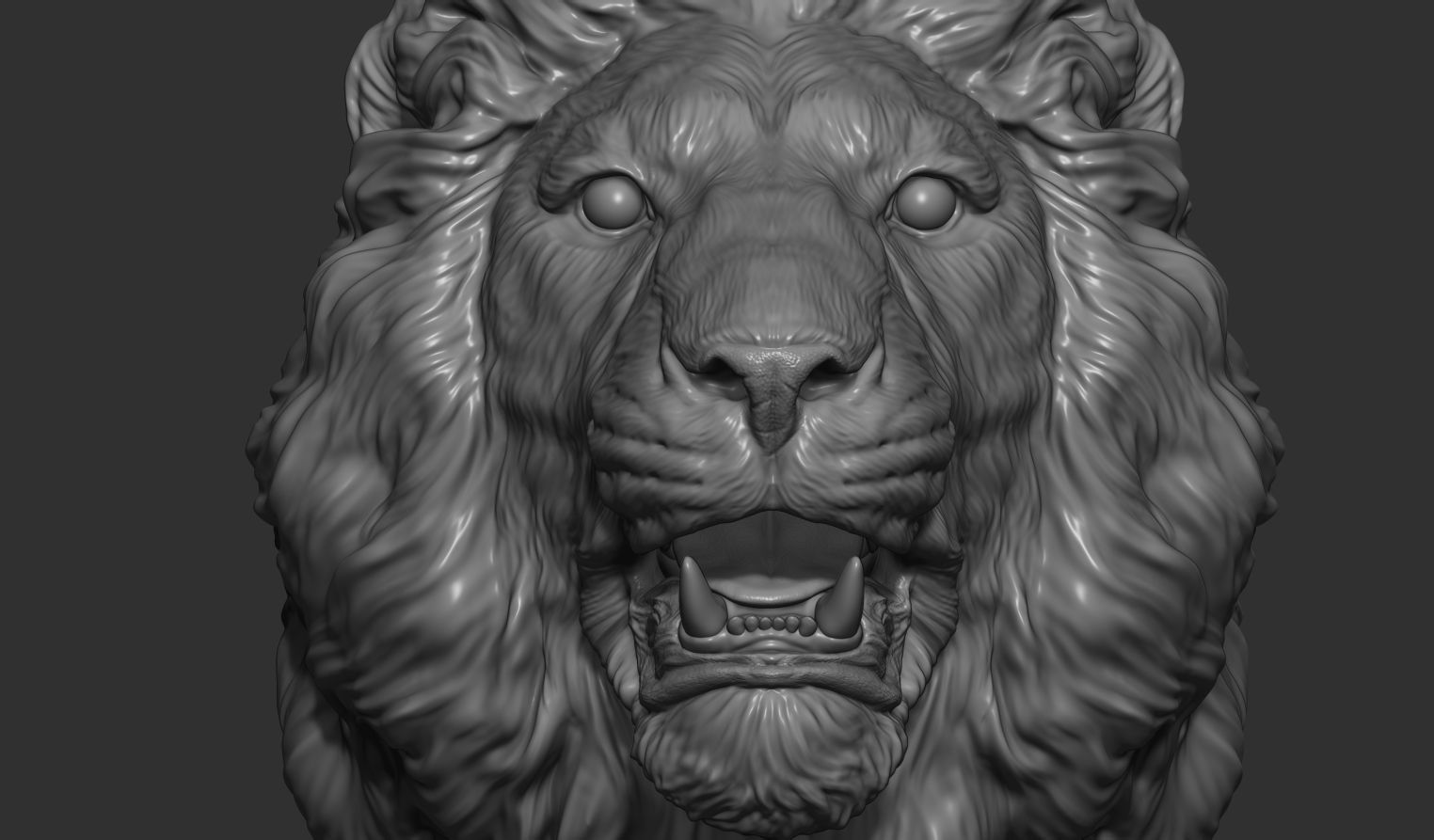 Lion bust 3D print model_8