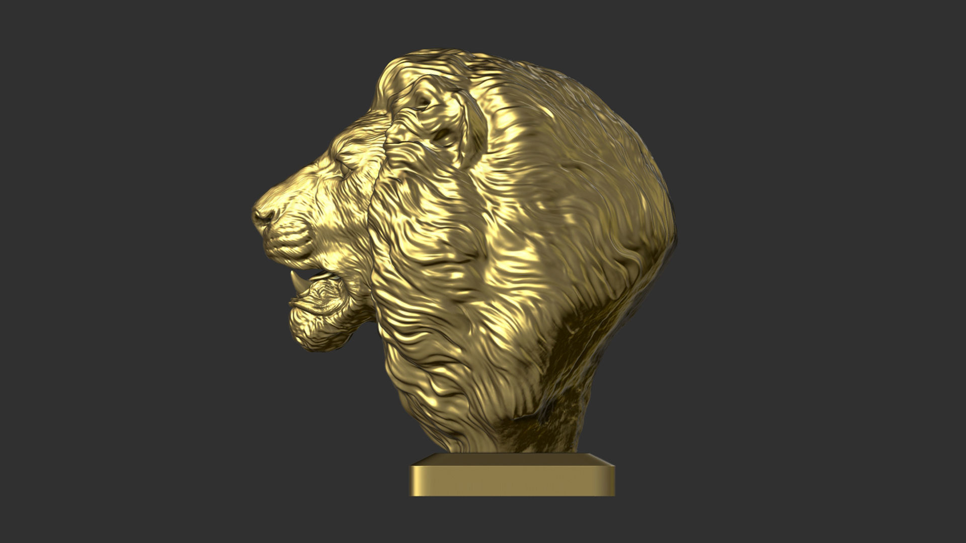 Lion bust 3D print model_10
