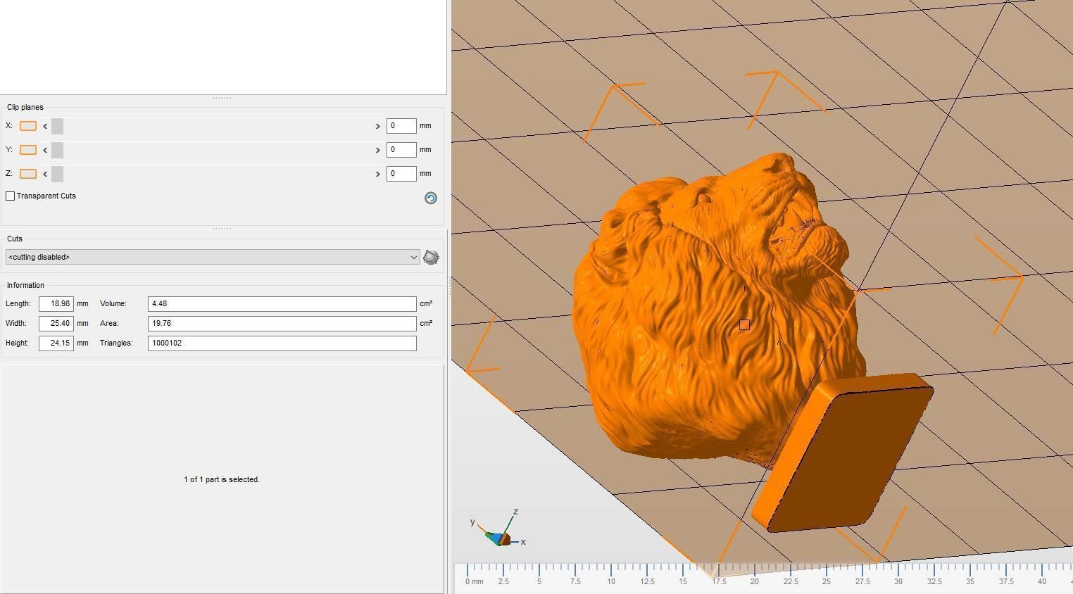 Lion bust 3D print model_16