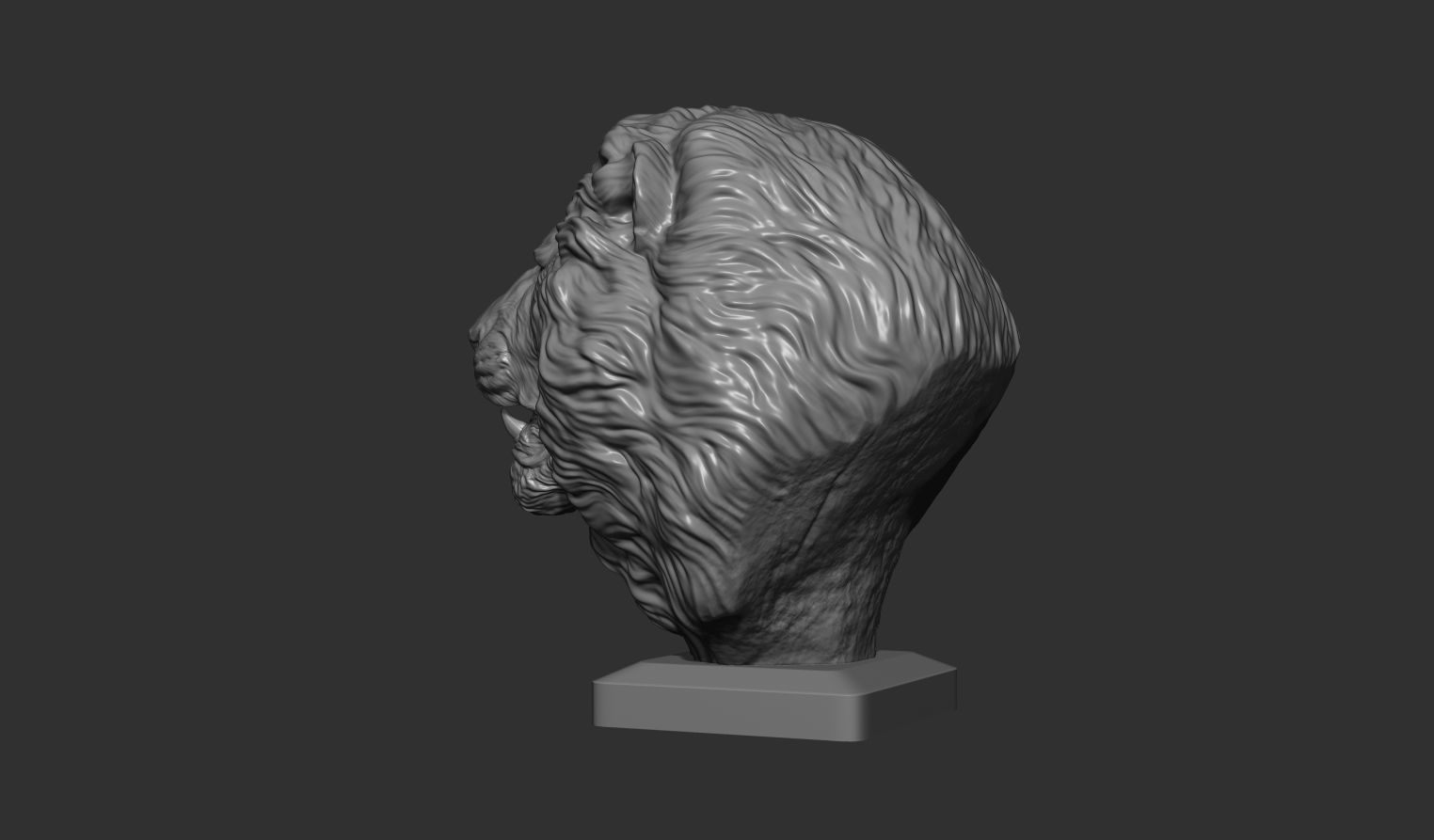 Lion bust 3D print model_6