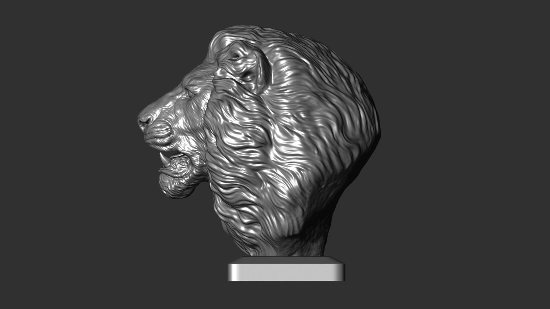 Lion bust 3D print model_13