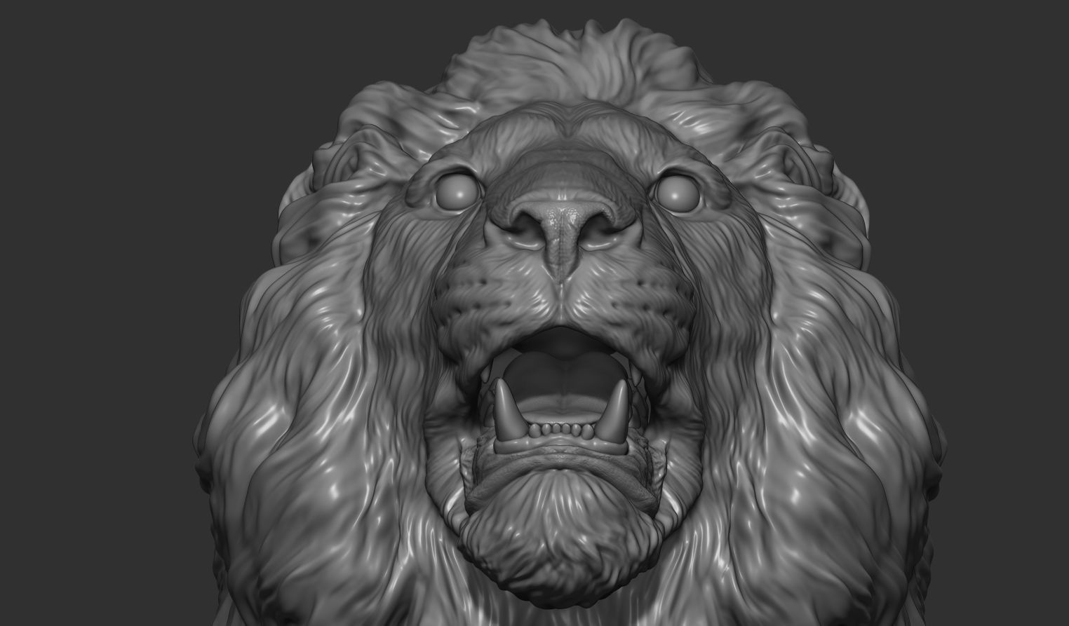 Lion bust 3D print model_4