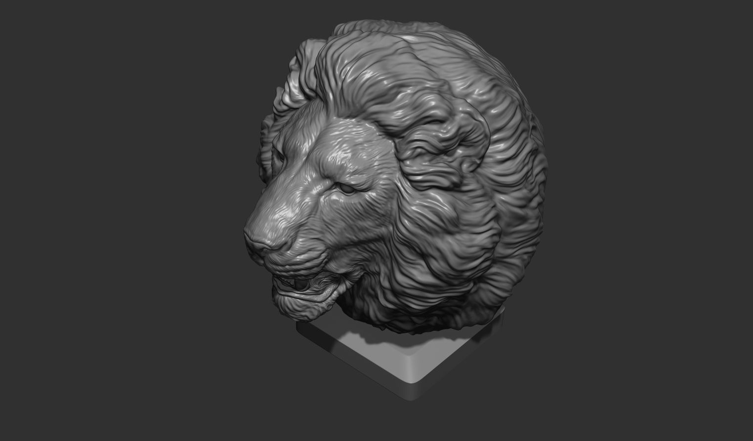 Lion bust 3D print model_7