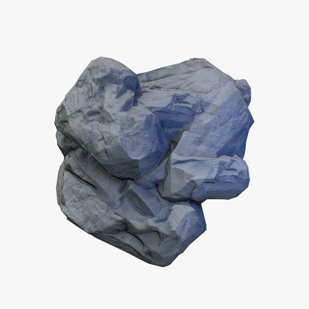 Mossy Boulder 5 Low-poly 3D model_11