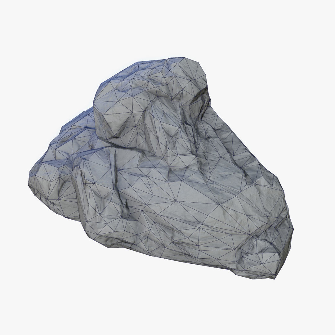Mossy Boulder 5 Low-poly 3D model_6