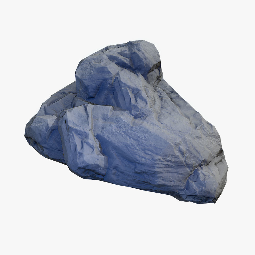 Mossy Boulder 5 Low-poly 3D model_9