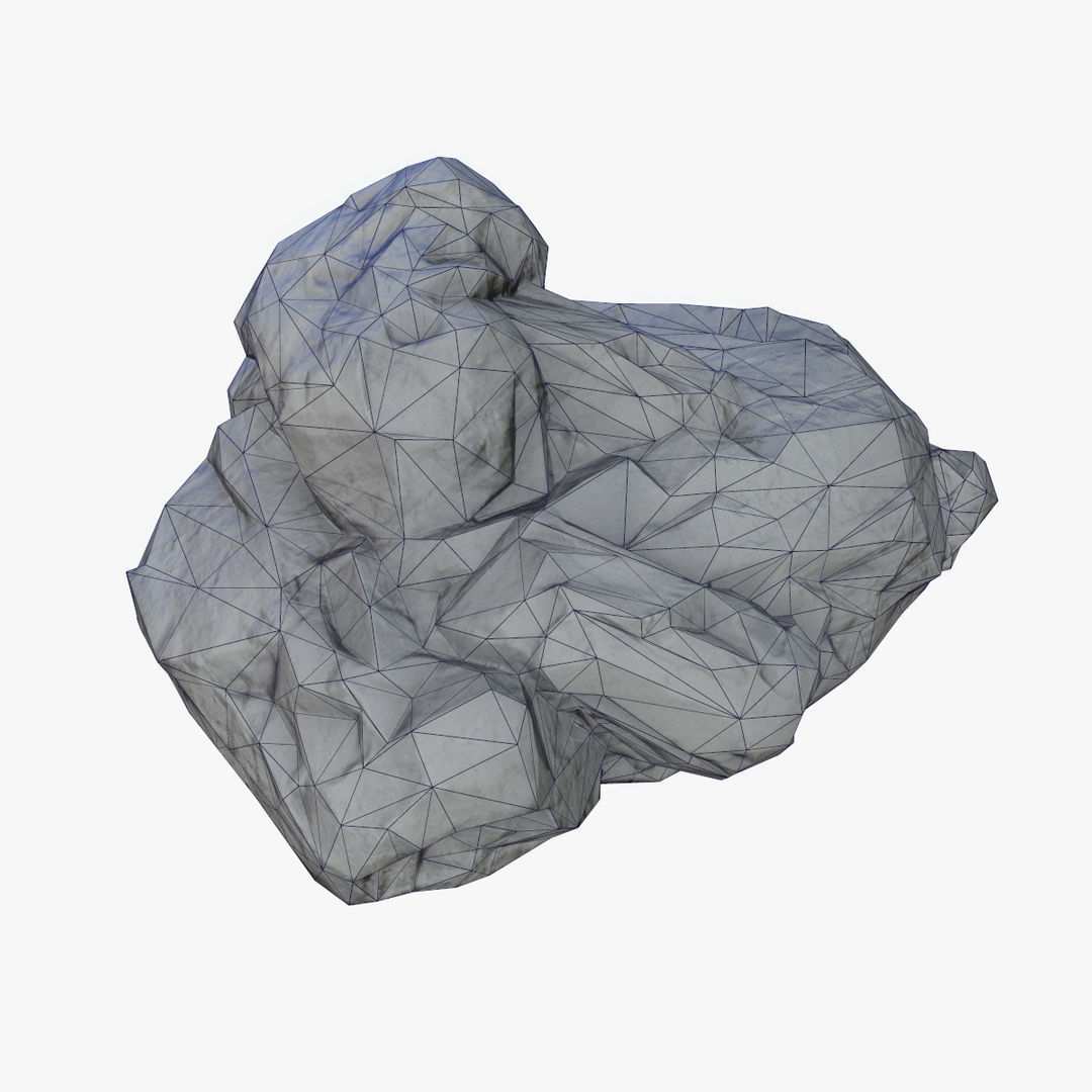 Mossy Boulder 5 Low-poly 3D model_8