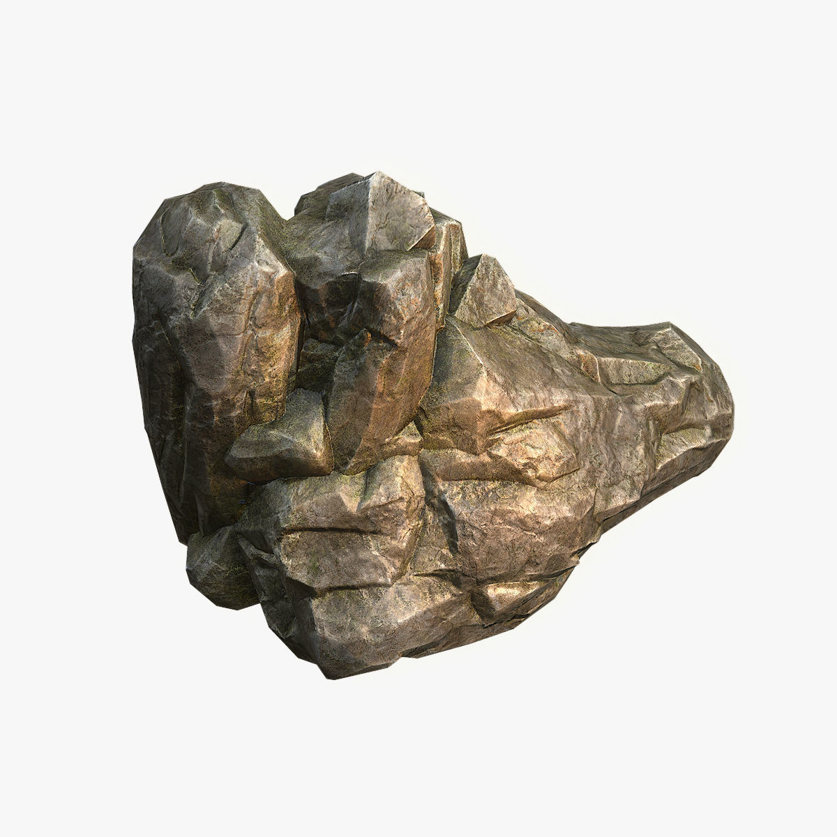 Mossy Boulder 6 Low-poly 3D model_1