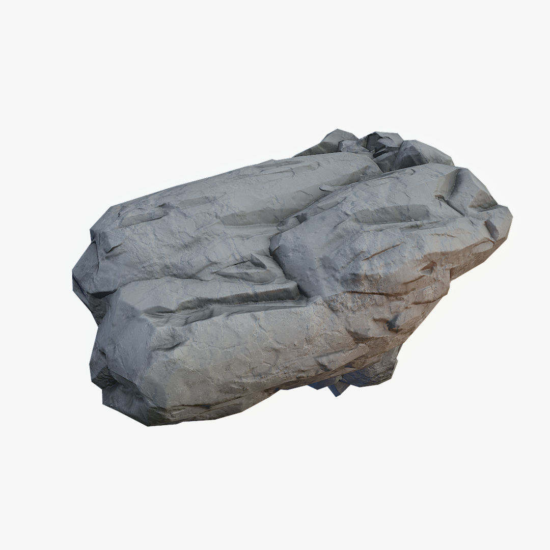 Mossy Boulder 6 Low-poly 3D model_10