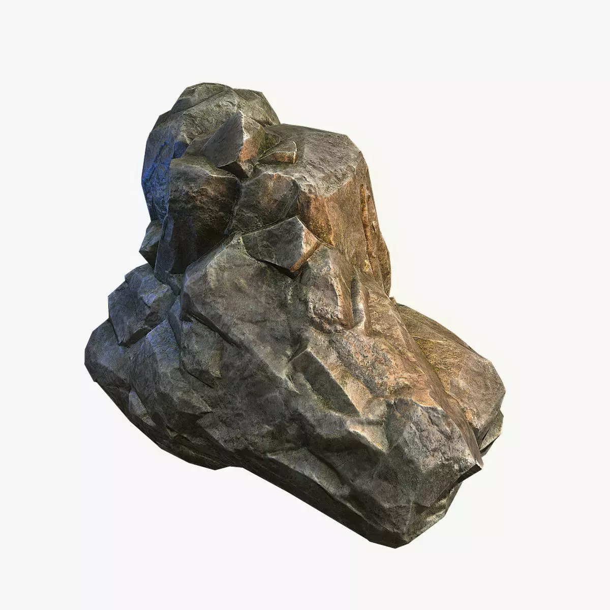 Mossy Boulder 6 Low-poly 3D model_0