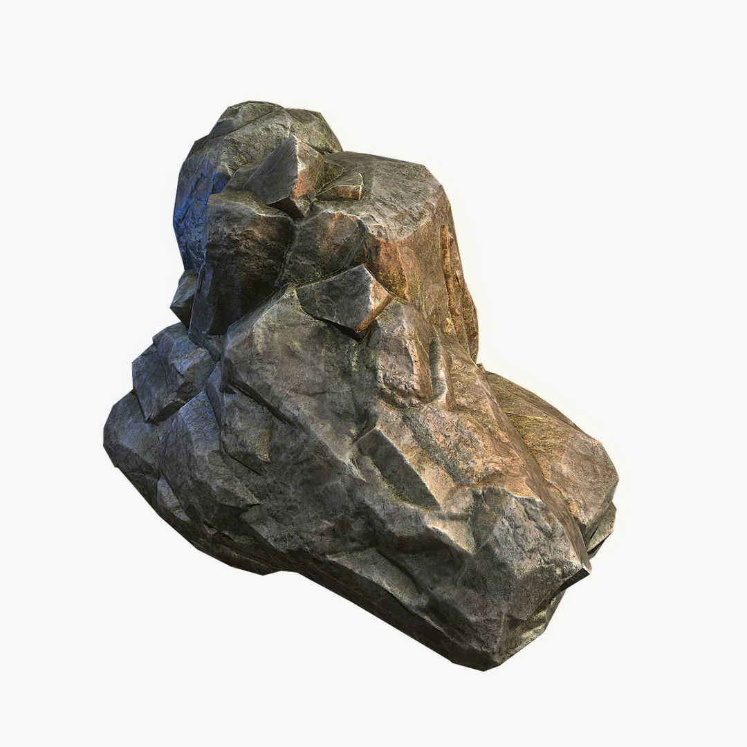 Mossy Boulders Collection Low-poly 3D model_21