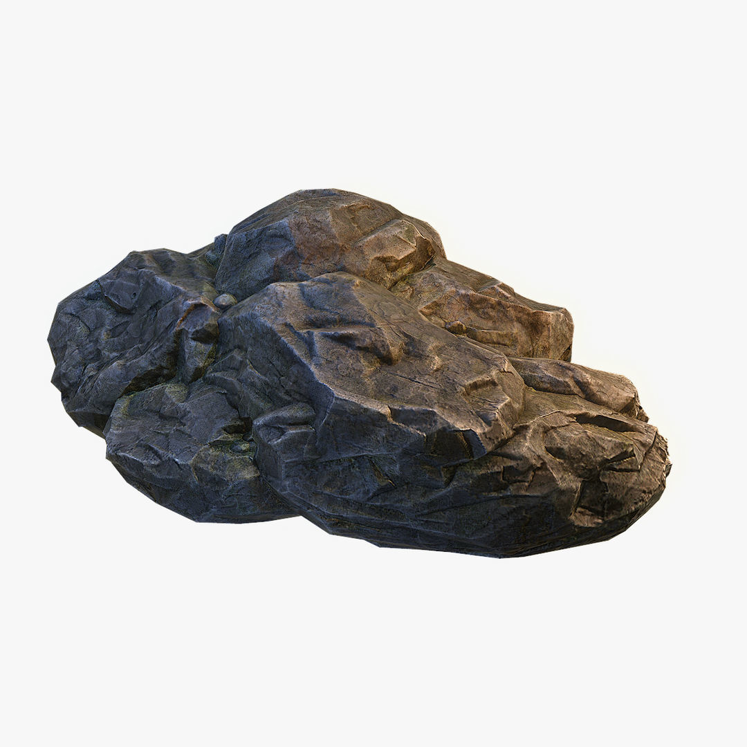 Mossy Boulders Collection Low-poly 3D model_9