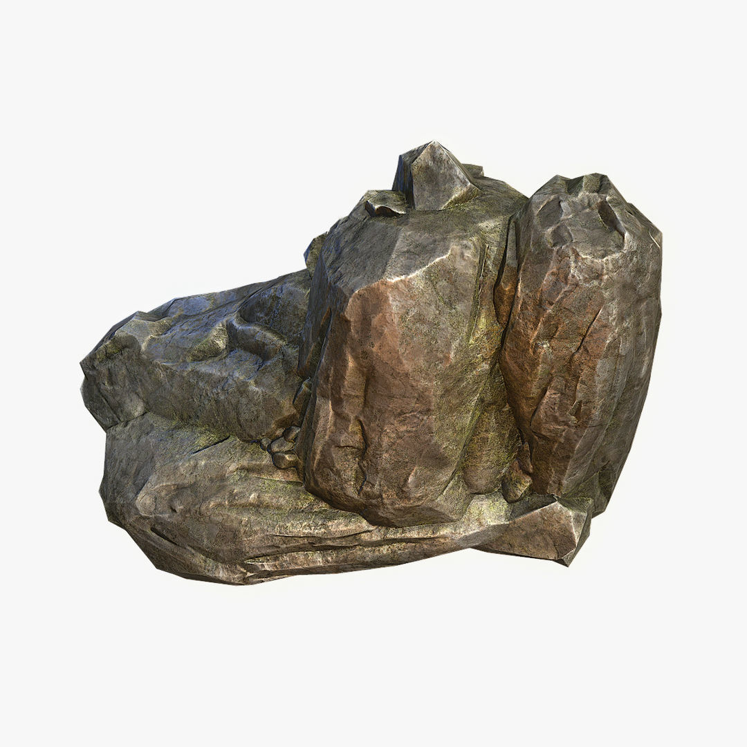 Mossy Boulders Collection Low-poly 3D model_23