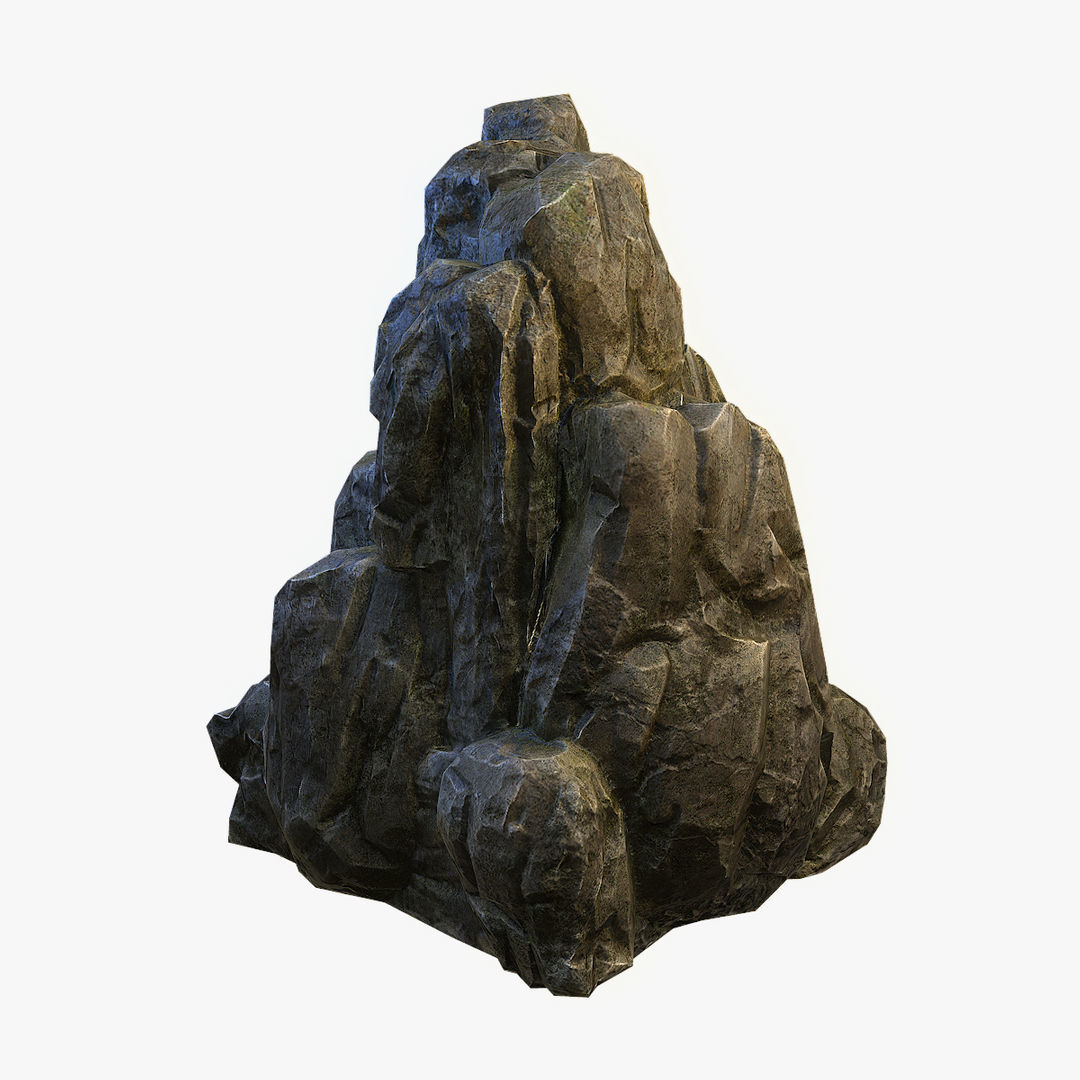 Mossy Boulders Collection Low-poly 3D model_5