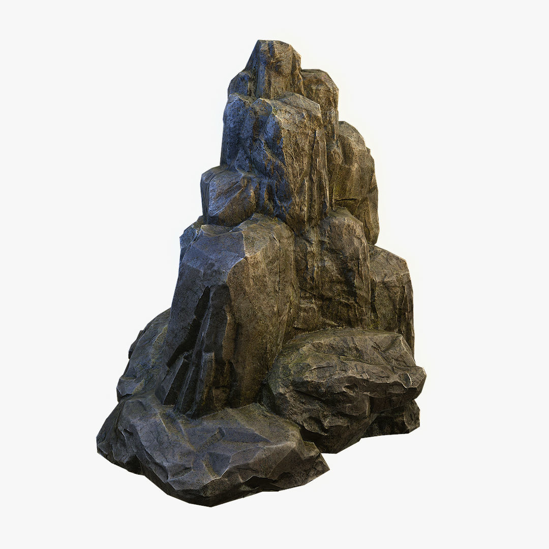 Mossy Boulders Collection Low-poly 3D model_3