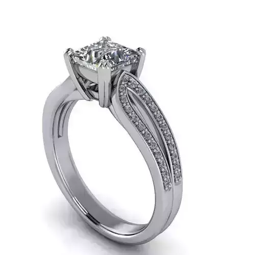 Princess Cut Bridal Ring with Band