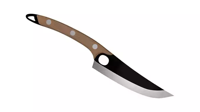 Japanese Kitchen Knife 3D model low poly