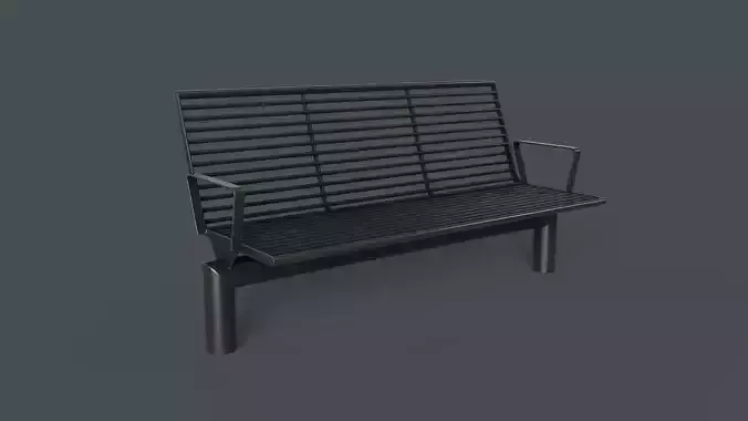 Metal Modern Bench 23 PBR Game Ready