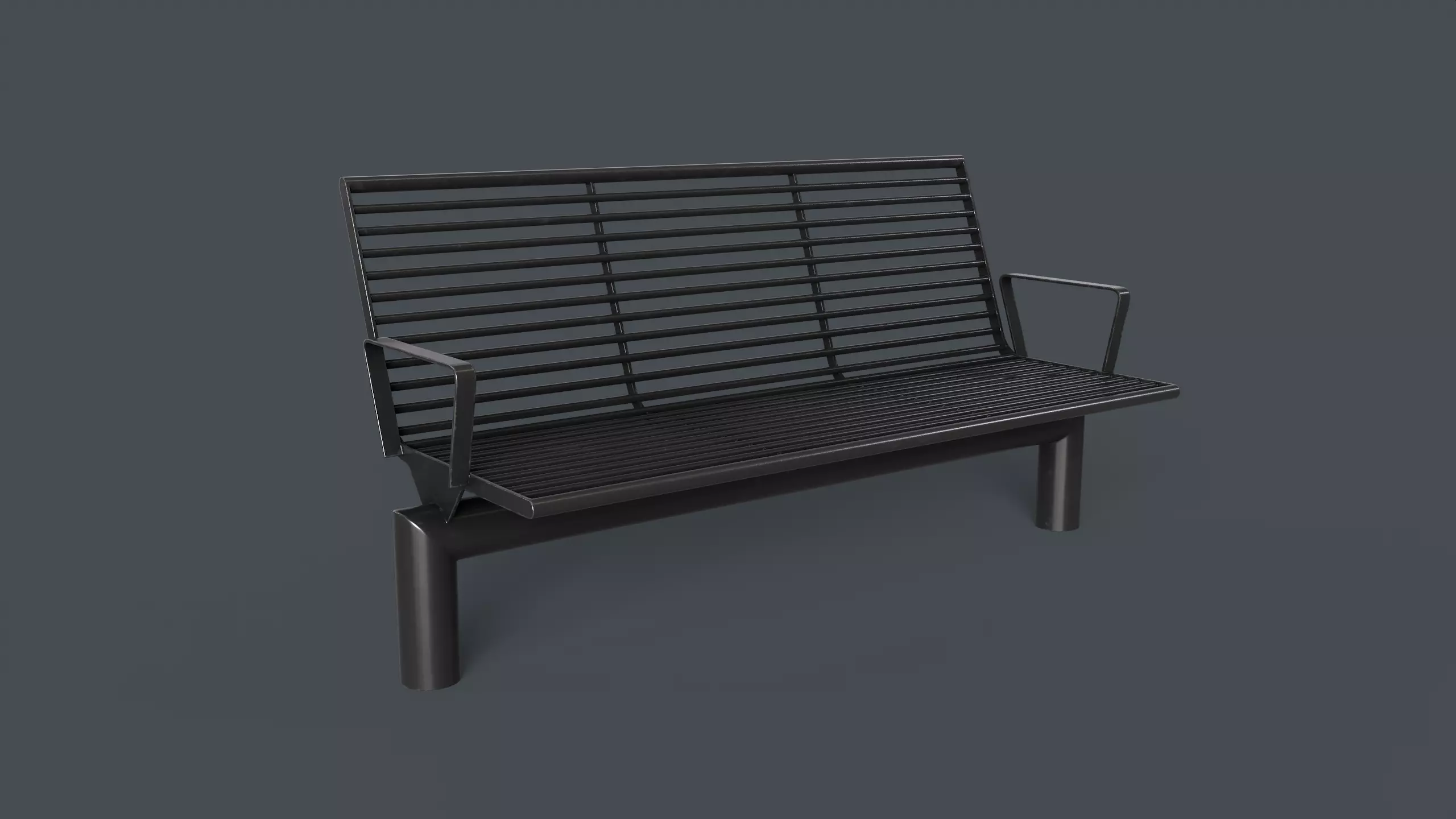 Metal Modern Bench 23 PBR Game Ready Low-poly 3D model