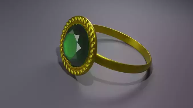 Green stone ring 3D model