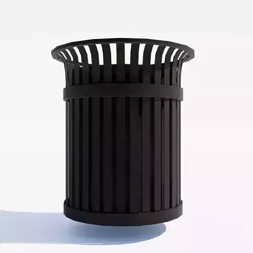 Trash Can Outdoor Low Poly 3D model