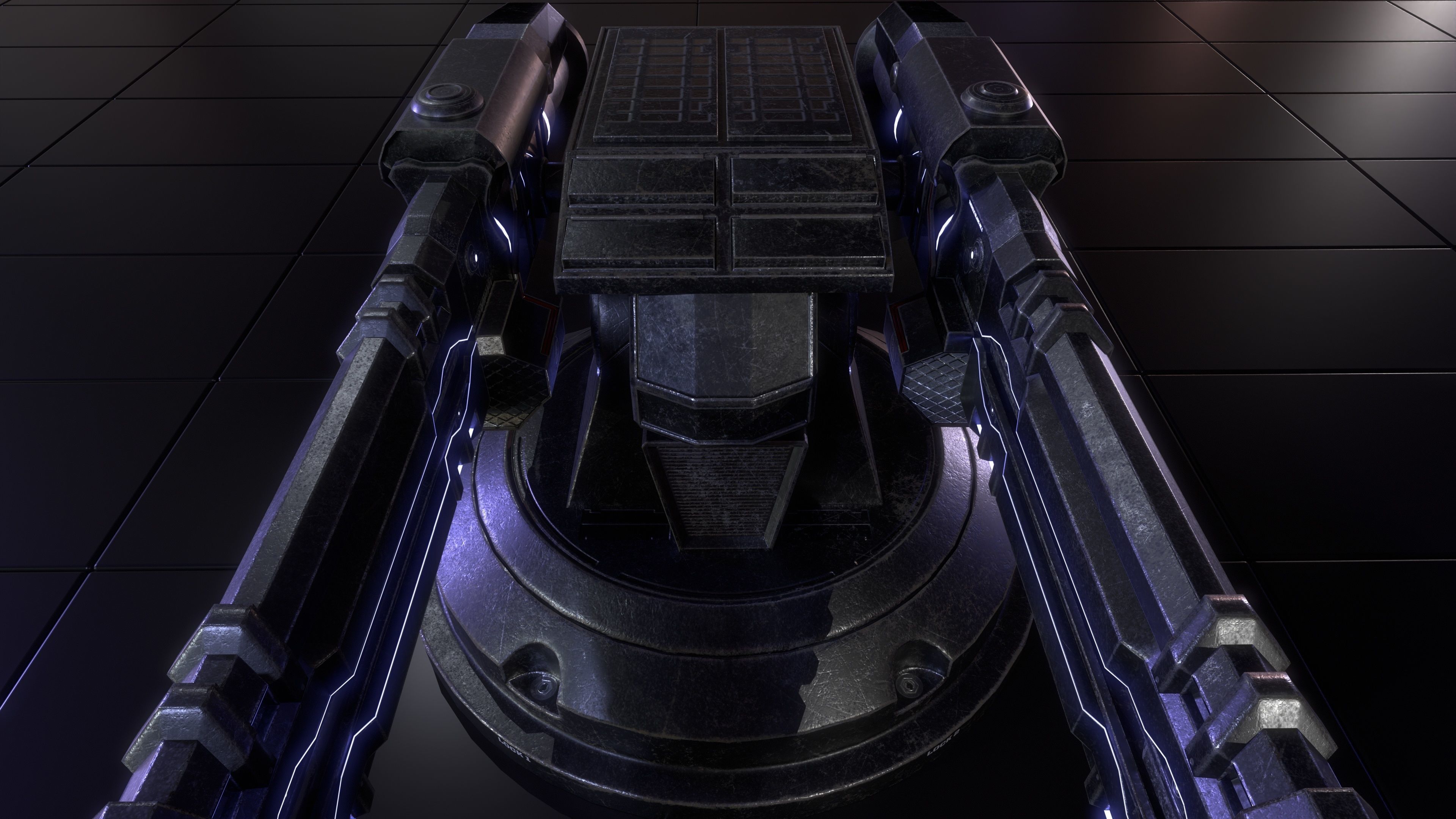 Sci-fi Turret for space ship or base Low-poly 3D model_6