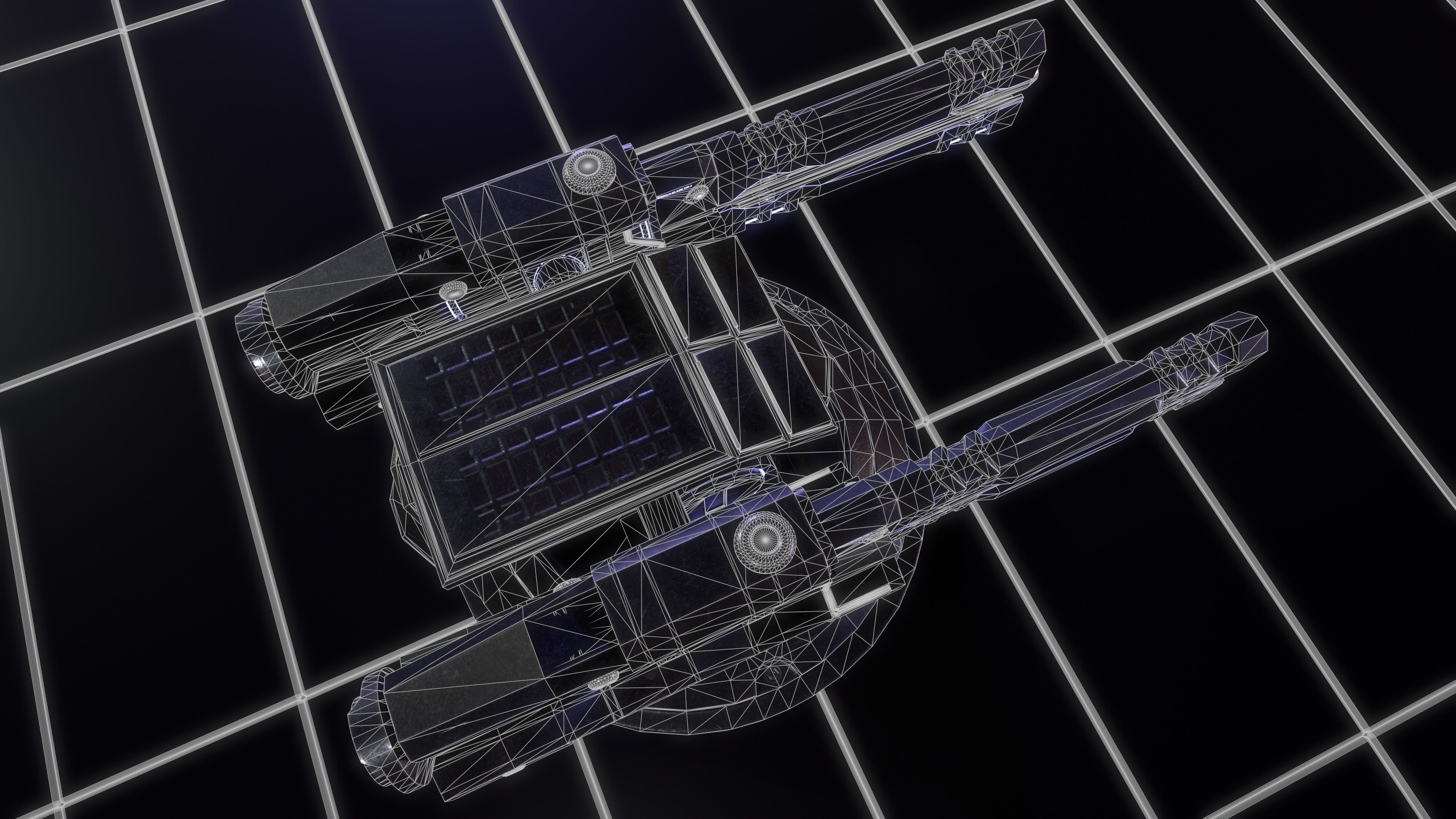 Sci-fi Turret for space ship or base Low-poly 3D model_15