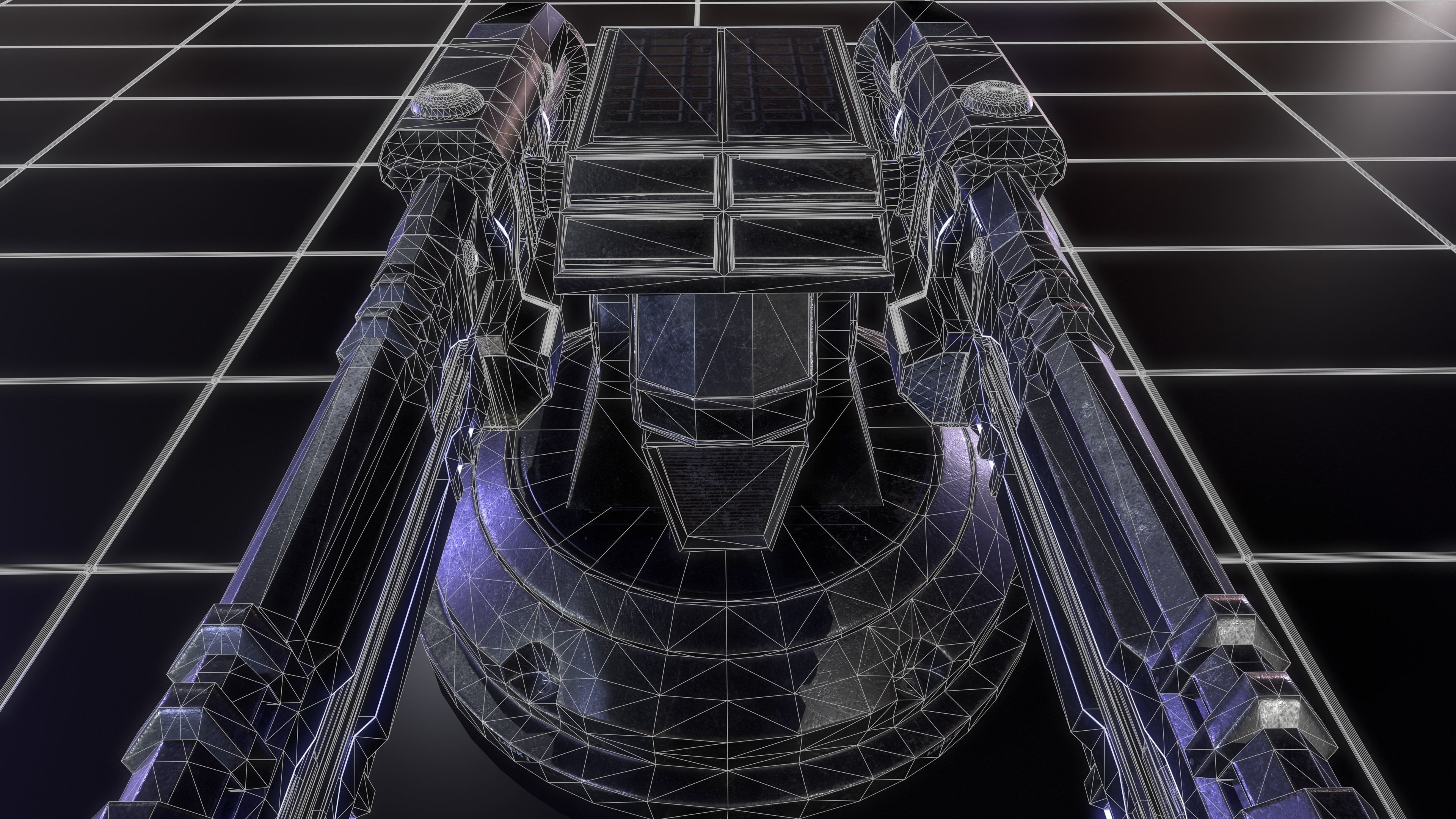 Sci-fi Turret for space ship or base Low-poly 3D model_7