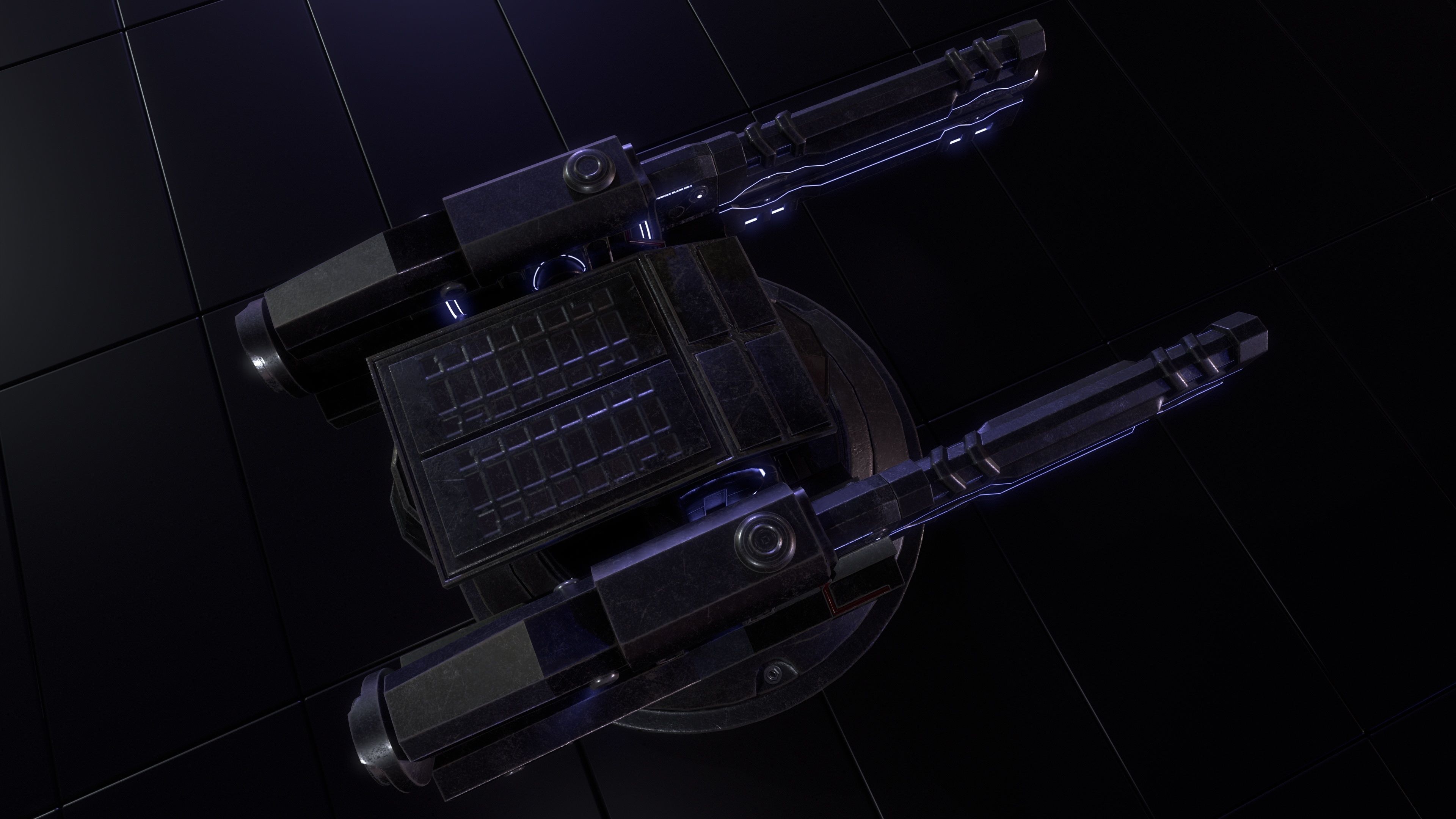 Sci-fi Turret for space ship or base Low-poly 3D model_14