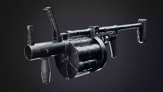 3D low-poly model of the RG-6 grenade launcher