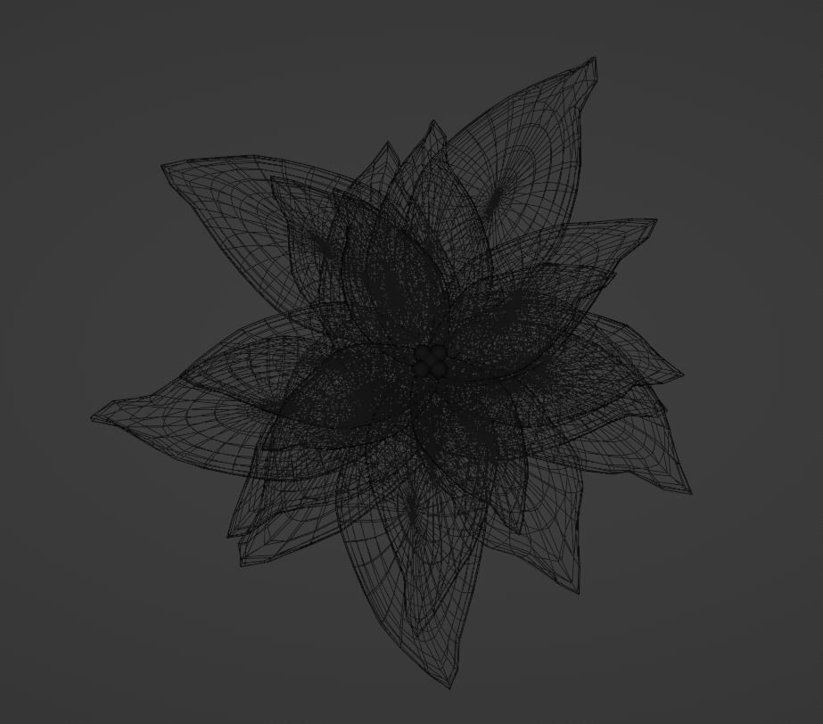 Poinsettia Flower 3D model_3