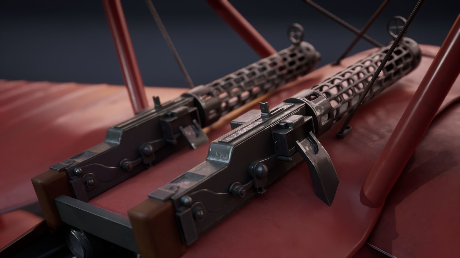 Fokker Dr1 - ww1 Red baron 3D model_8