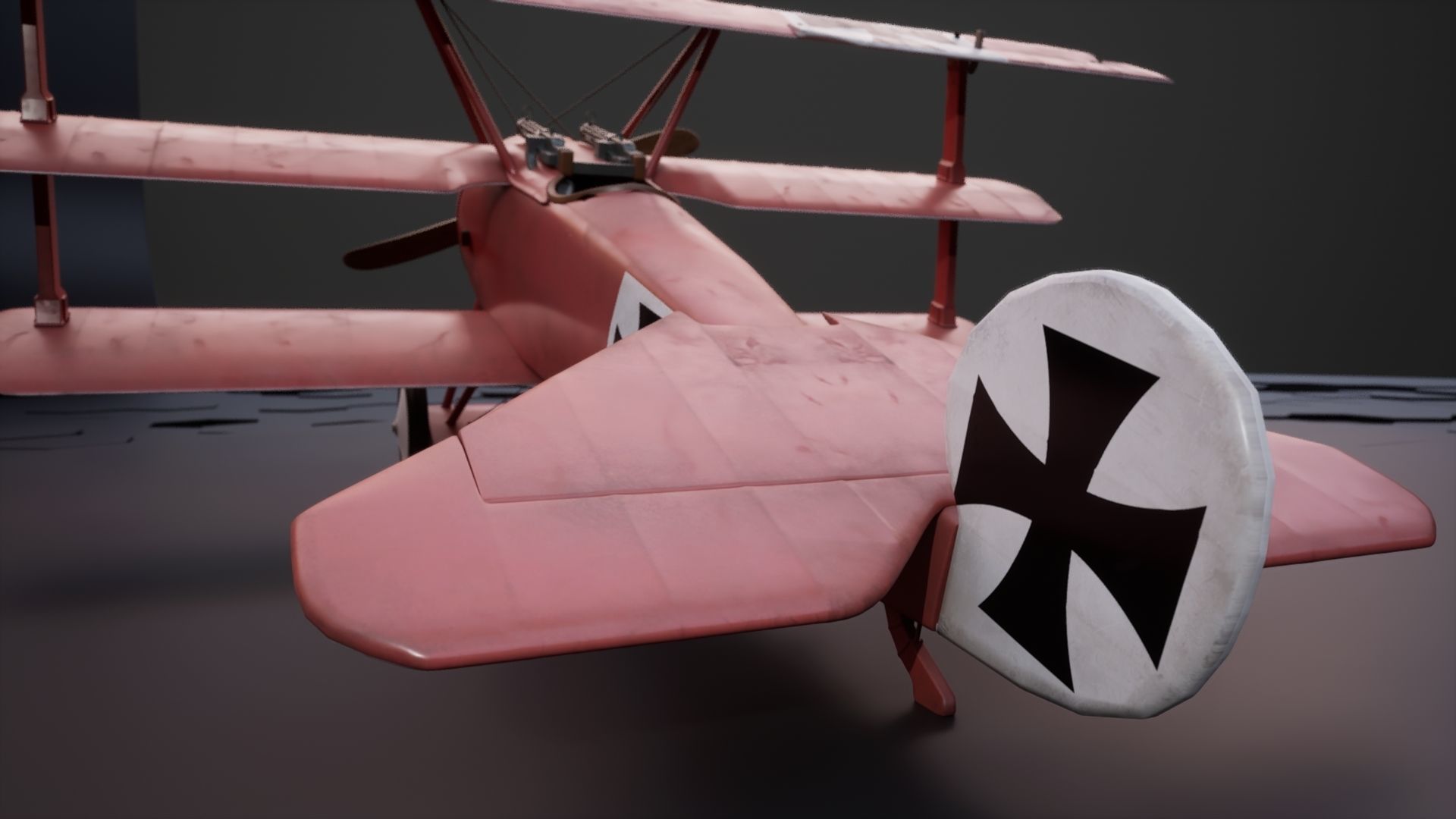 Fokker Dr1 - ww1 Red baron 3D model_12