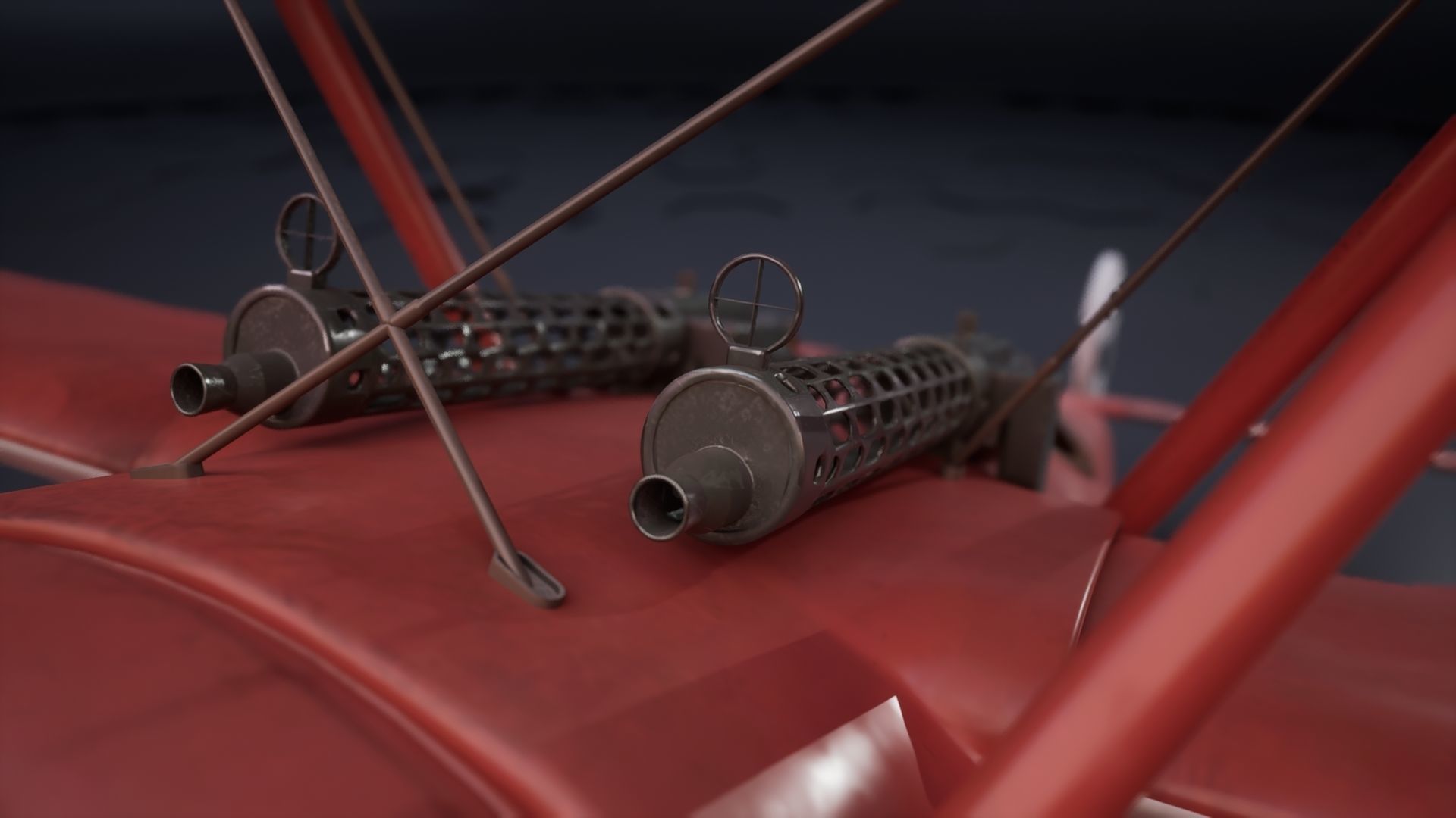 Fokker Dr1 - ww1 Red baron 3D model_10