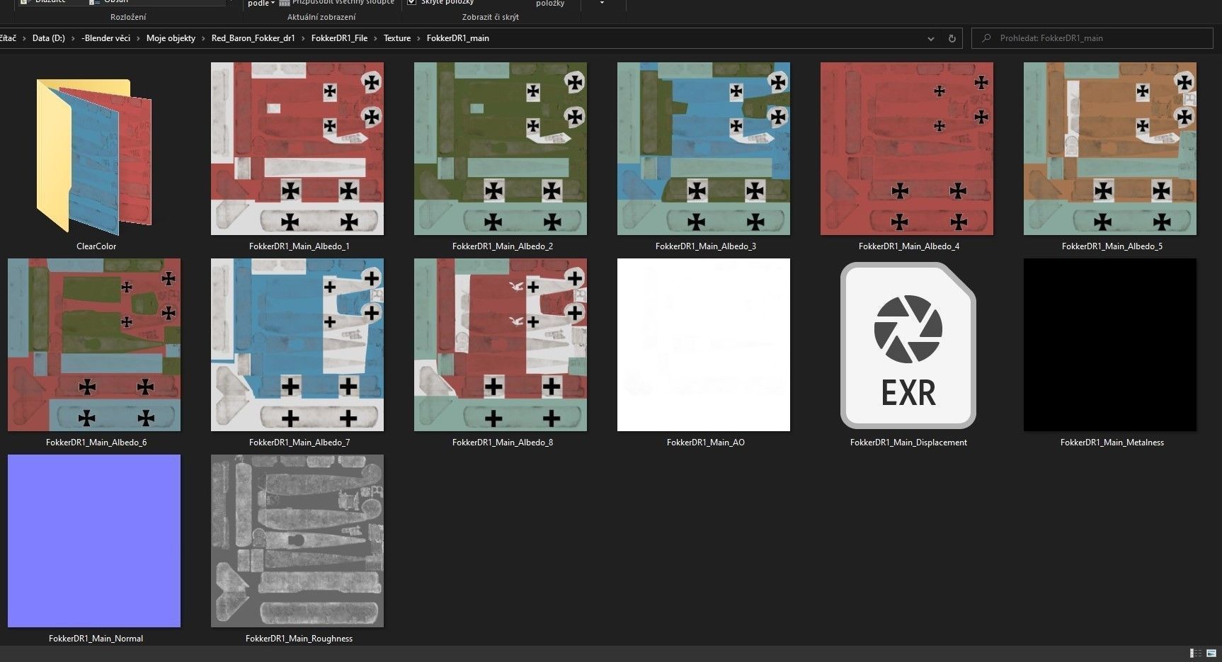 Fokker Dr1 - ww1 Red baron 3D model_22