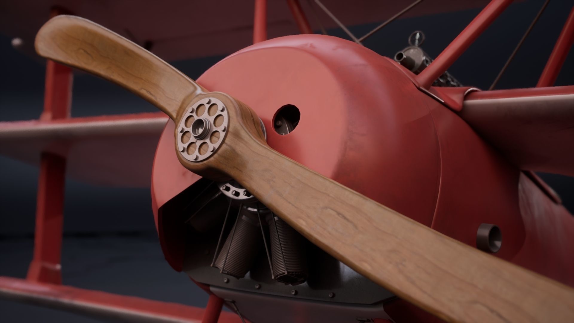 Fokker Dr1 - ww1 Red baron 3D model_6