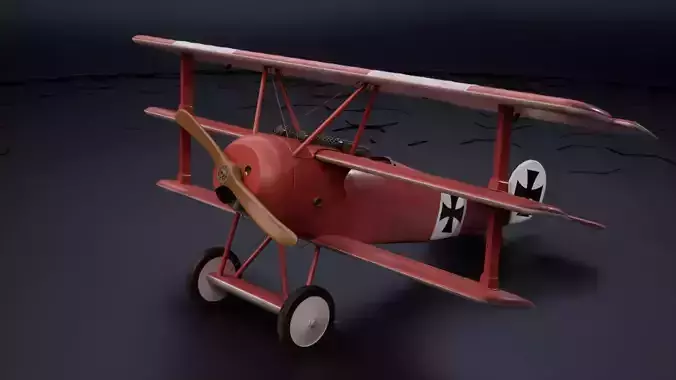 Fokker Dr1 - ww1 Red baron 3D model