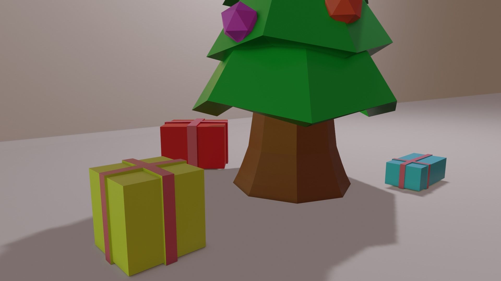 Christmas Tree with gift 3D model_2