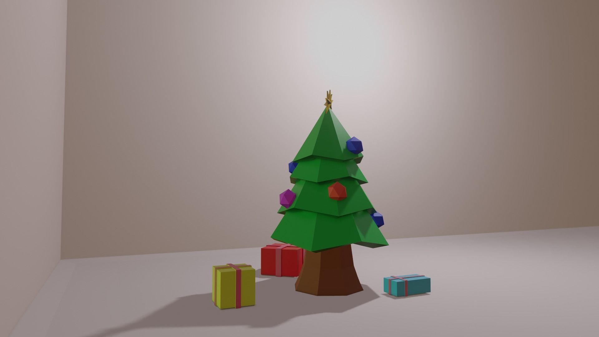 Christmas Tree with gift 3D model_1