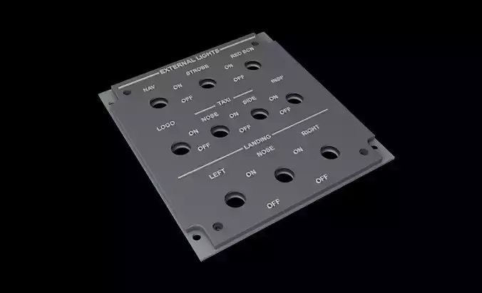 EMBRAER E1 OVERHEAD - EXTERNAL LIGHTS PANEL 3D print model